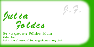 julia foldes business card