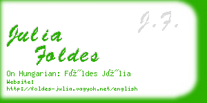 julia foldes business card